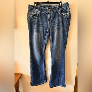 Maurices Heavy Stitch Bootcut Jeans with embroidered pockets